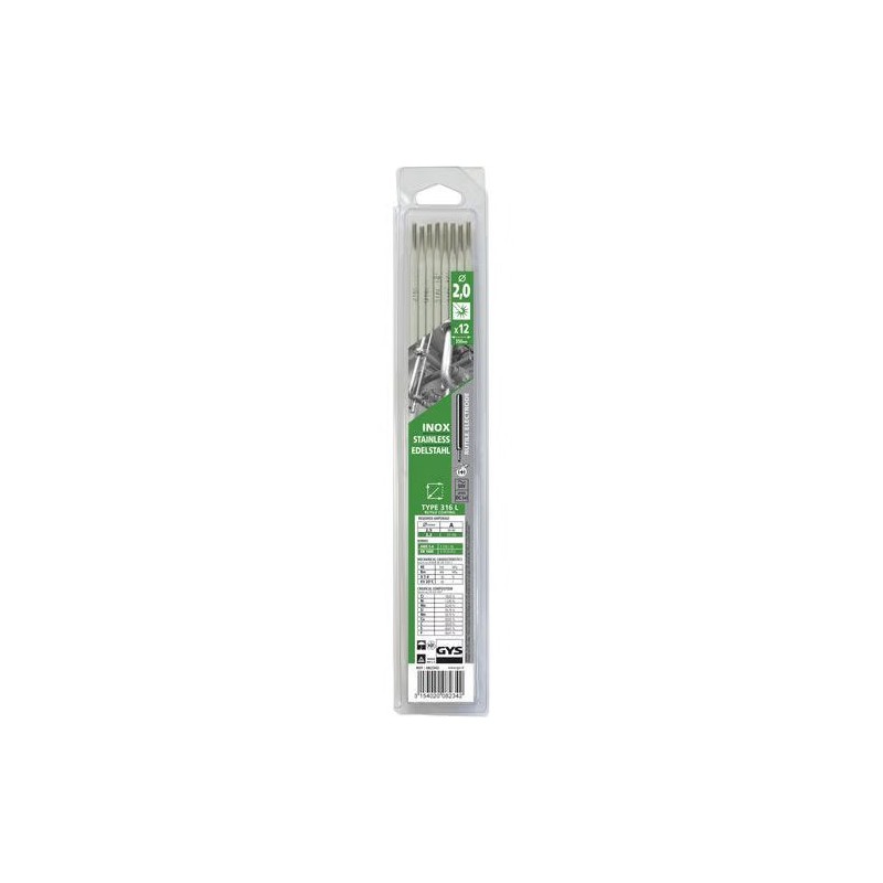 12 ELECTRODES INOX D2.0