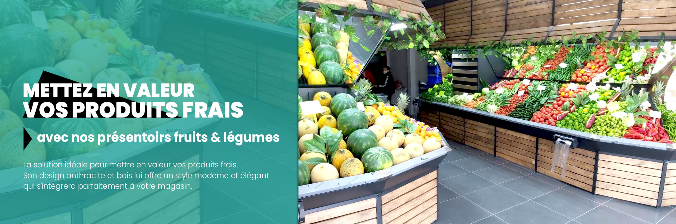 Présentoir fruits et légumes Slide background